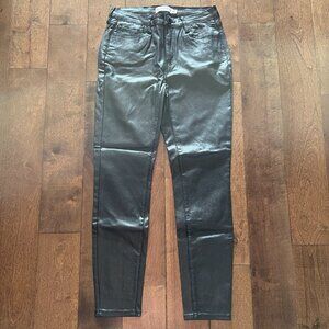 RM Rebecca Minkoff Black Shimmery Faux Leather Skinny Pants, Size 6 - NEW